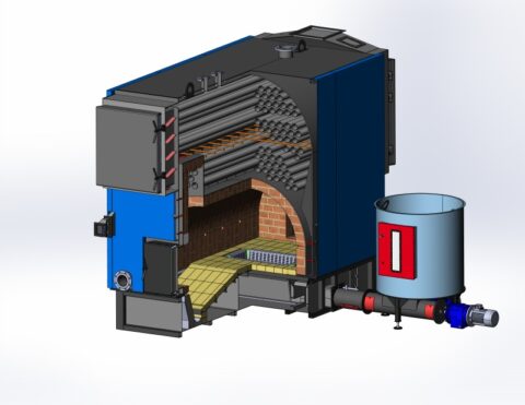 Hot water boiler with retort burner